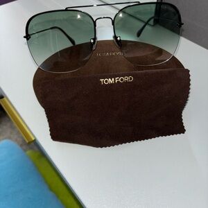 Tom Ford Aviator Sunglasses with Green Lenses